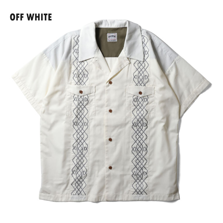HOUSTON / ヒューストン 41328 CORD EMBROIDERY SHIRT(CHEST POCKET) / コード刺繍シャツ(チェストポケット) -全3色-
