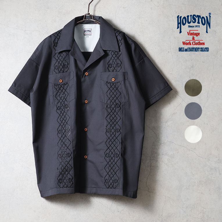 HOUSTON / ヒューストン 41328 CORD EMBRODERY SHIRT(CHEST POCKET) / コード刺繍シャツ(チェストポケット) -全3色- 