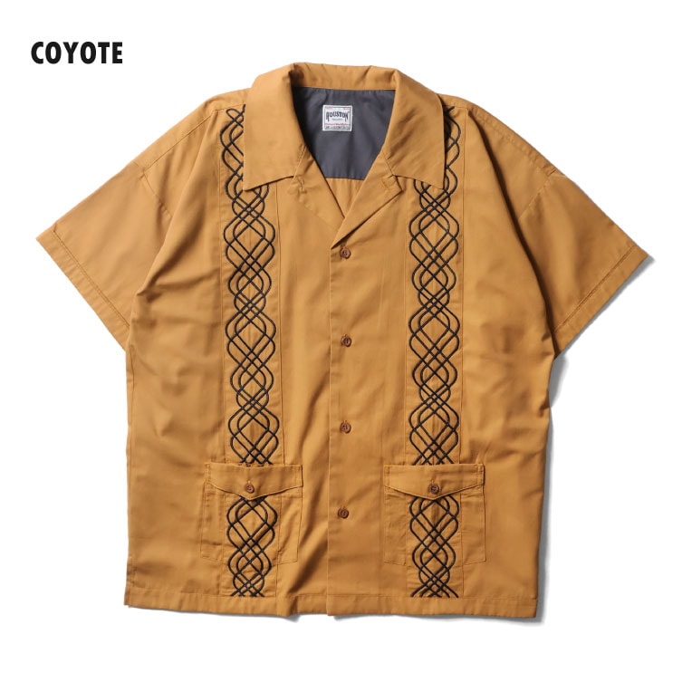 HOUSTON / ヒューストン 41329 CORD EMBROIDERY SHIRT(WAIST POCKET) / コード刺繍シャツ(ウエストポケット) -全3色- 