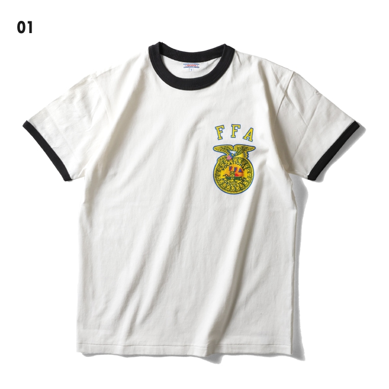 HOUSTON woman / ヒューストン ウーマン 2055W PRINT RINGER TEE (FFA) / プリントリンガーTEE -全3色- 