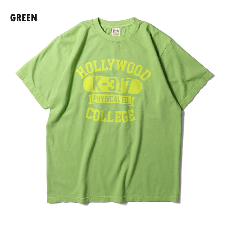 HOUSTON  / ヒューストン 22435 PIGMENT PRINT TEE(HOLLYWOOD) / ピグメントプリント半袖Tシャツ -全3色- 