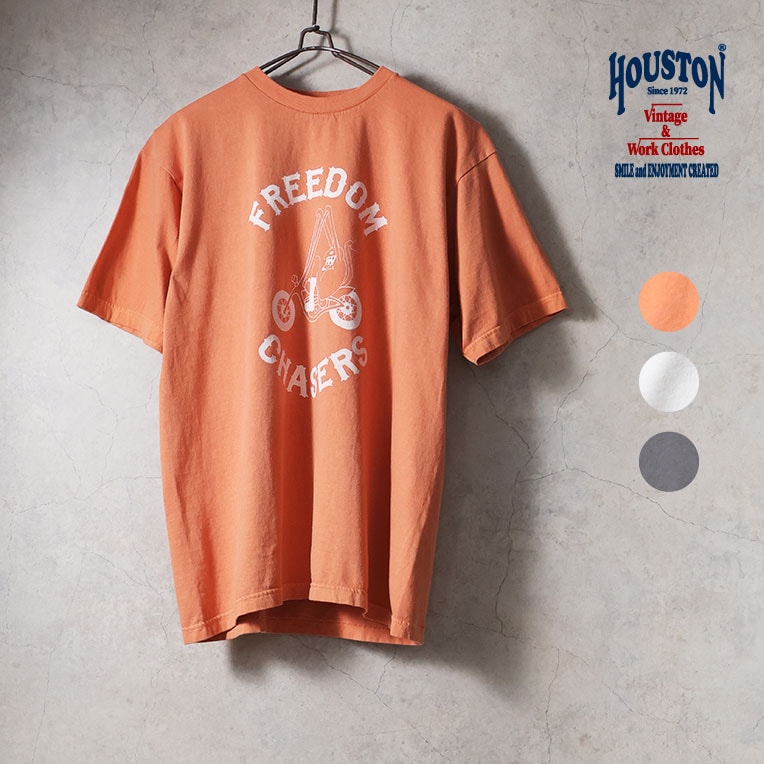 HOUSTON  / ヒューストン 22438 PIGMENT PRINT TEE(DEVIL) / ピグメントプリント半袖Tシャツ -全3色- 