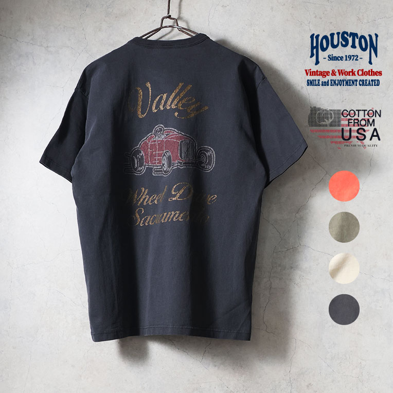HOUSTON  / ヒューストン 22397 PIGMENT U.S. COTTON PRINT TEE(HOT ROD) / ピグメントU.S.コットンプリント半袖Tシャツ -全4色- 