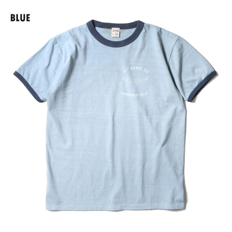 HOUSTON  / ヒューストン 22411 PIGMENT PRINT  RINGER TEE(PROP AND WINGS) / ピグメントプリントリンガー半袖Tシャツ -全3色- 