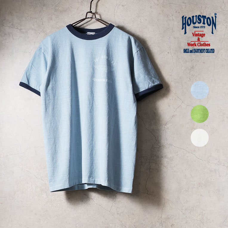 HOUSTON  / ヒューストン 22411 PIGMENT PRINT  RINGER TEE(PROP AND WINGS) / ピグメントプリントリンガー半袖Tシャツ -全3色- 