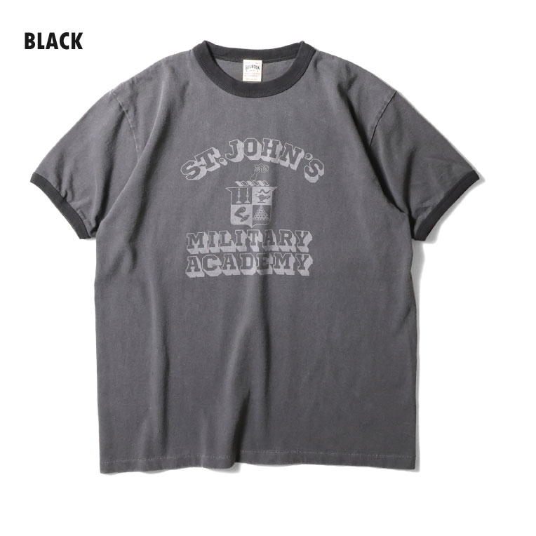 HOUSTON  / ヒューストン 22412 PIGMENT PRINT  RINGER TEE(MILITARY ACADEMY) / ピグメントプリントリンガー半袖Tシャツ -全3色- 