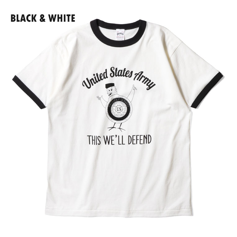 HOUSTON  / ヒューストン 22413 PRINT  RINGER TEE(U.S. ARMY) / プリントリンガー半袖Tシャツ -全3色-