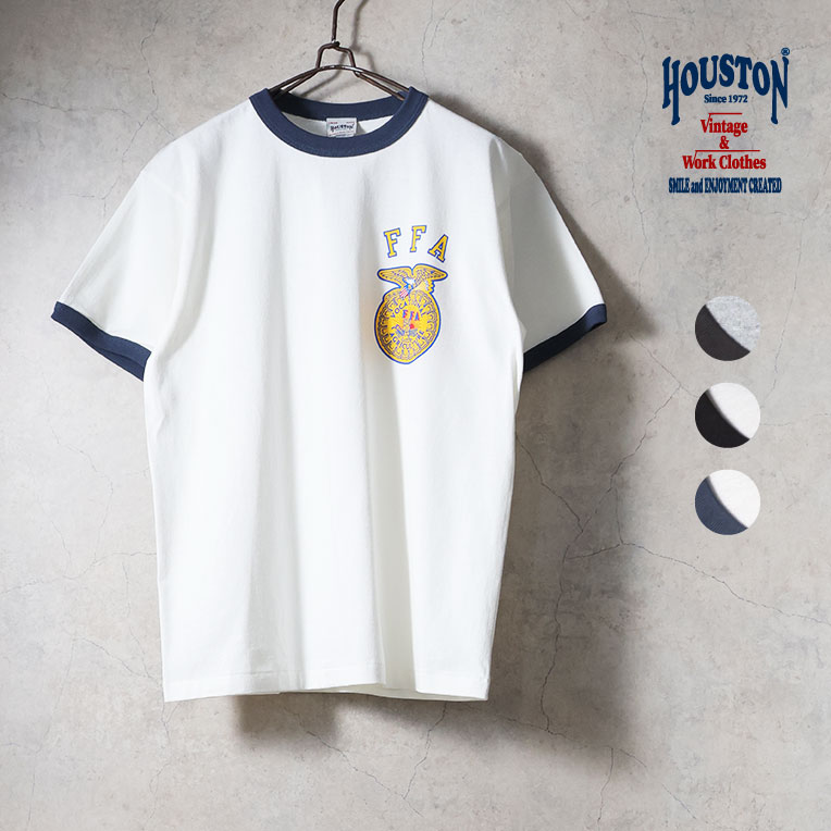 HOUSTON  / ヒューストン 22452 PRINT  RINGER TEE(FFA) / プリントリンガー半袖Tシャツ -全3色- 