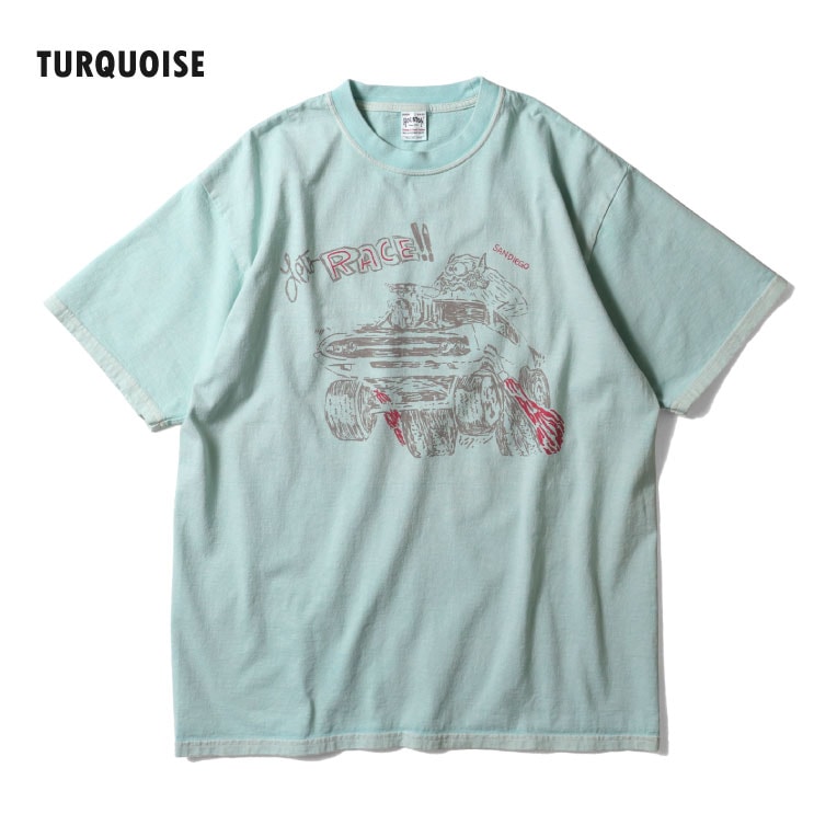HOUSTON / ヒューストン 22426 PIGMENT PRINT TEE (RACE) / ピグメントプリント半袖Tシャツ (レース) -全4色- 