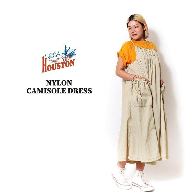 HOUSTON woman / ヒューストン ウーマン 4052W NYLON CAMISOLE DRESS / ナイロンキャミソールドレス -全4色-