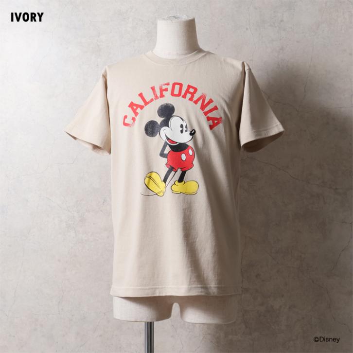 HOUSTON / ヒューストン 22432 【HOUSTON】 MICKEY MOUSE PT MAX WEIGHT S/S TEE / ミッキーマウス プリント マックスウェイト 半袖 Ｔシャツ  -全3色- 