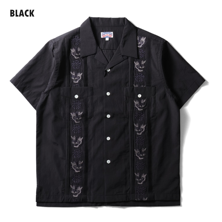 HOUSTON woman / ヒューストン ウーマン 4062W EMB CUBA SHIRT (虎福) / 刺繍キューバシャツ -全3色- 