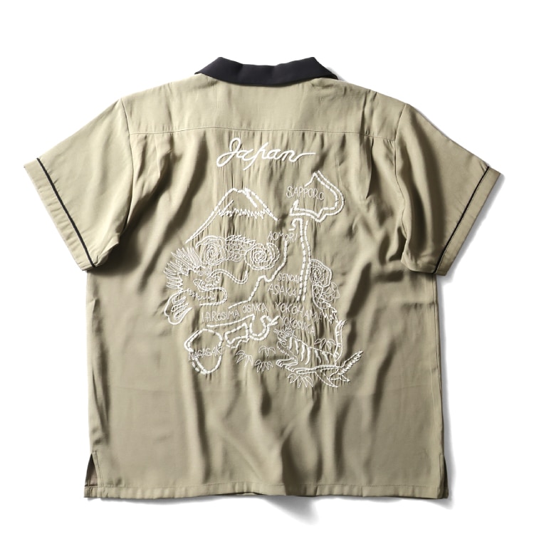 HOUSTON woman / ヒューストン ウーマン 4065W SOUVENIR SHIRT (MAP) / スーベニアシャツ -全2色- 