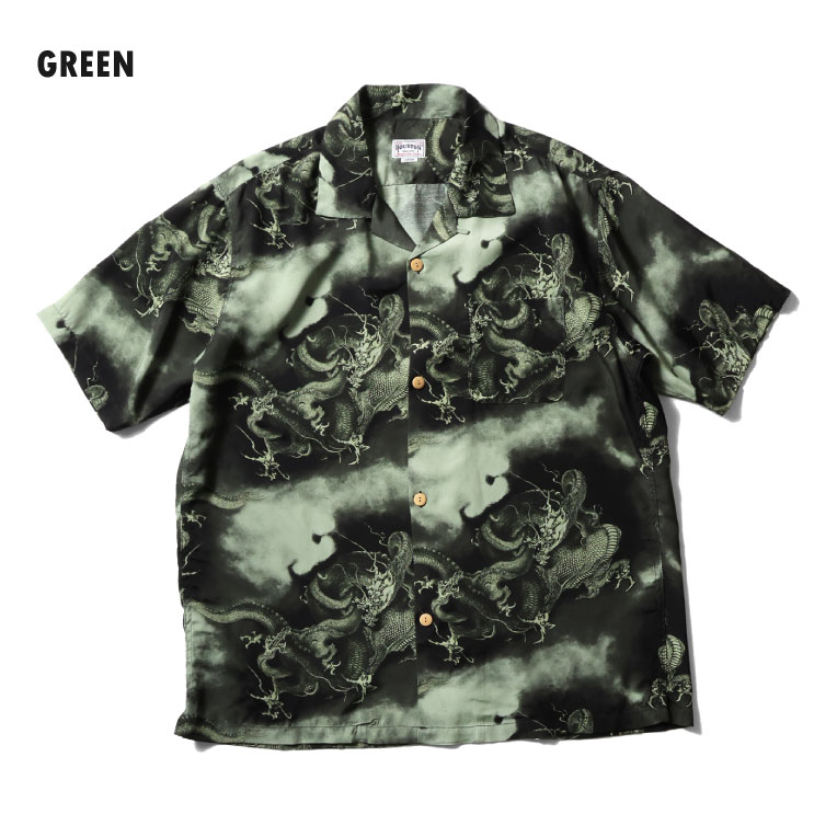 HOUSTON / ヒューストン 41297 ALOHA SHIRT (飛龍戯児図) / アロハシャツ -全3色- 