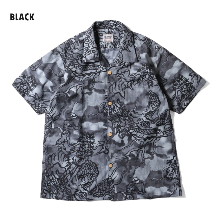 HOUSTON / ヒューストン 41355 ALOHA SHIRT (龍) / アロハシャツ -全3色- 