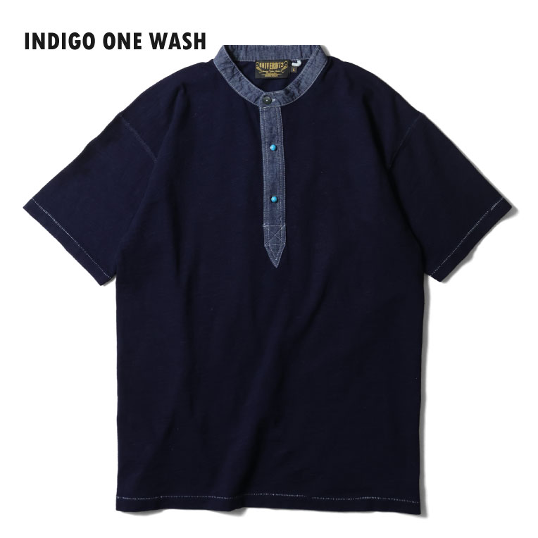 UNIVERD72 / ユニバード72 22404 INDIGO H/N TEE / インディゴヘンリーネック半袖Tシャツ  -全3色-