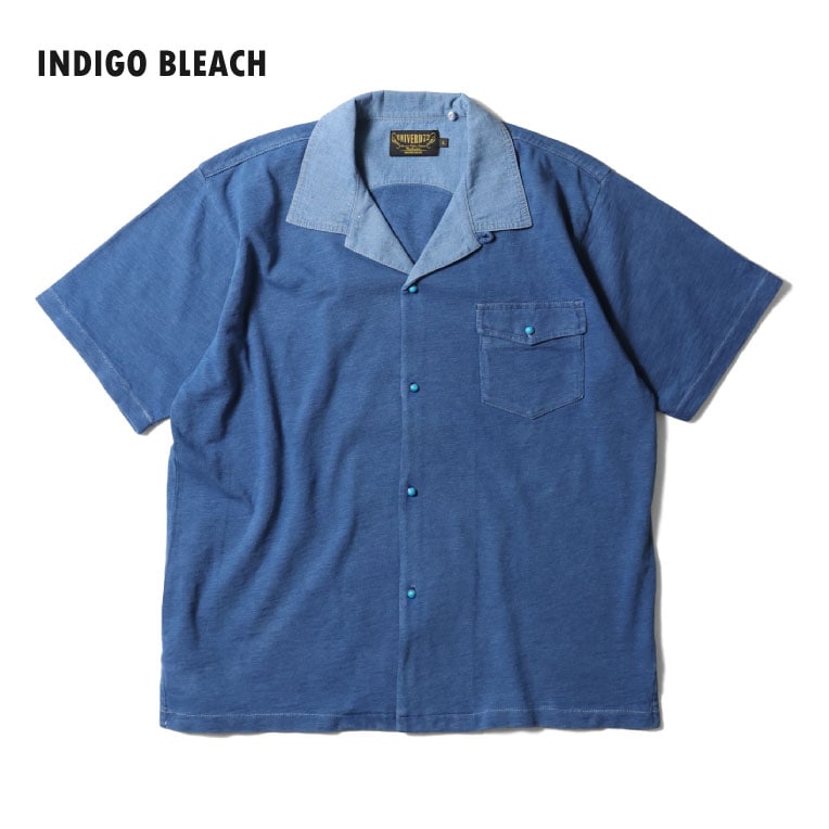 UNIVERD72 / ユニバード72 22405 INDIGO OPEN COLLAR TEE / インディゴオープンカラー半袖Tシャツ  -全3色- 