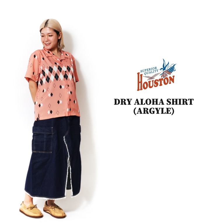 HOUSTON woman / ヒューストン ウーマン 4073W DRY ALOHA SHIRT (ARGYLE) / ドライアロハシャツ -全3色- 
