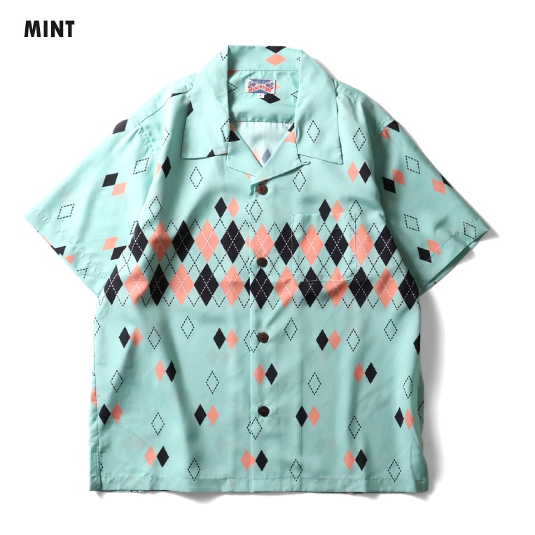 HOUSTON woman / ヒューストン ウーマン 4073W DRY ALOHA SHIRT (ARGYLE) / ドライアロハシャツ -全3色- 