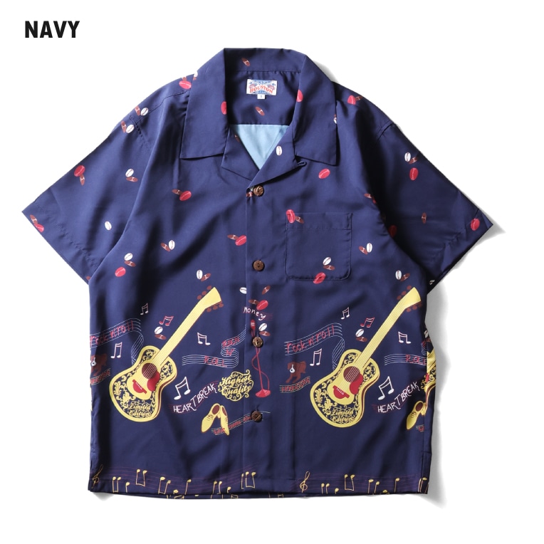 HOUSTON woman / ヒューストン ウーマン 4074W DRY ALOHA SHIRT (GUITER) / ドライアロハシャツ -全3色- 