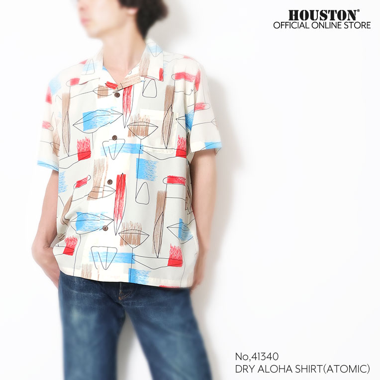 UNIVERD72 / ユニバード72 41340 DRY ALOHA SHIRT (ATOMIC) / アロハシャツ -全3色- 半袖シャツ アロハ メンズ  大きいサイズ ポリエステル アメカジ カジュアル [41340]
