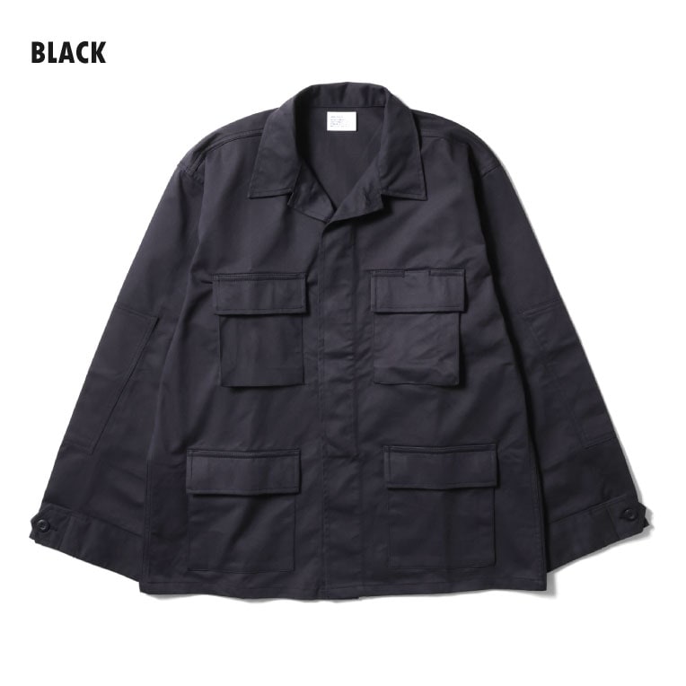 HOUSTON  / ヒューストン 51605 U.S.COTTON TWILL BDU JACKET / BDUジャケット -全5色- メンズ レディース MILITARY アメカジ ビンテージ 大きいサイズ 無地 迷彩[51605]