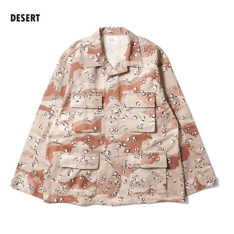 HOUSTON  / ヒューストン 51605 U.S.COTTON TWILL BDU JACKET / BDUジャケット -全5色- メンズ レディース MILITARY アメカジ ビンテージ 大きいサイズ 無地 迷彩[51605]