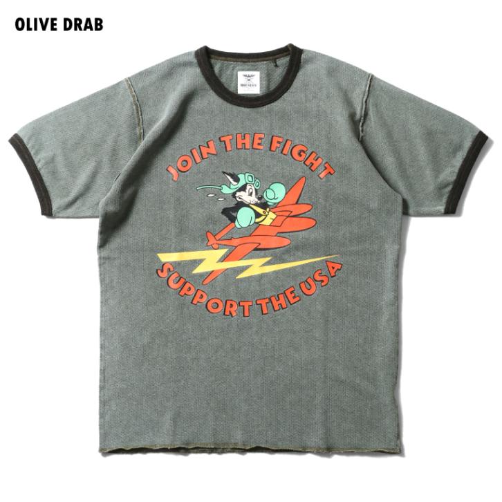 HOUSTON  / ヒューストン 22401 MESH PRINT TEE (JOIN THE FIGHT) / メッシュプリント半袖Tシャツ (ジョインザファイト) -全3色-