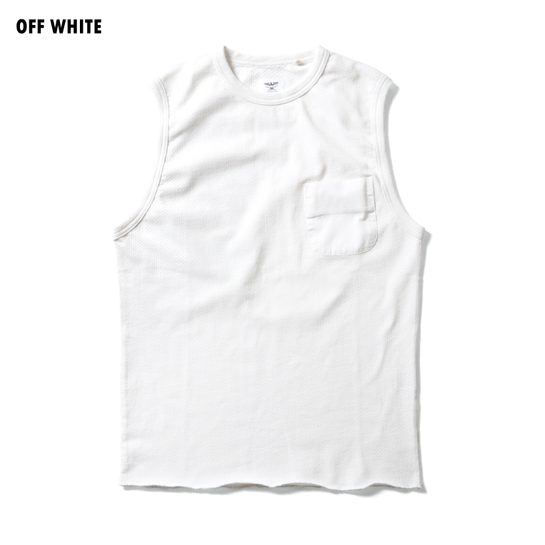 HOUSTON  / ヒューストン 22406 MESH SLEEVELESS POCKET TEE / メッシュスリーブレスポケットTシャツ -全3色-