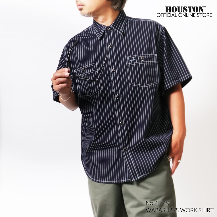 HOUSTON / ヒューストン 41349 WABASH S/S WORK SHIRT / ウォバッシュ 半袖 ワークシャツ -全2色-