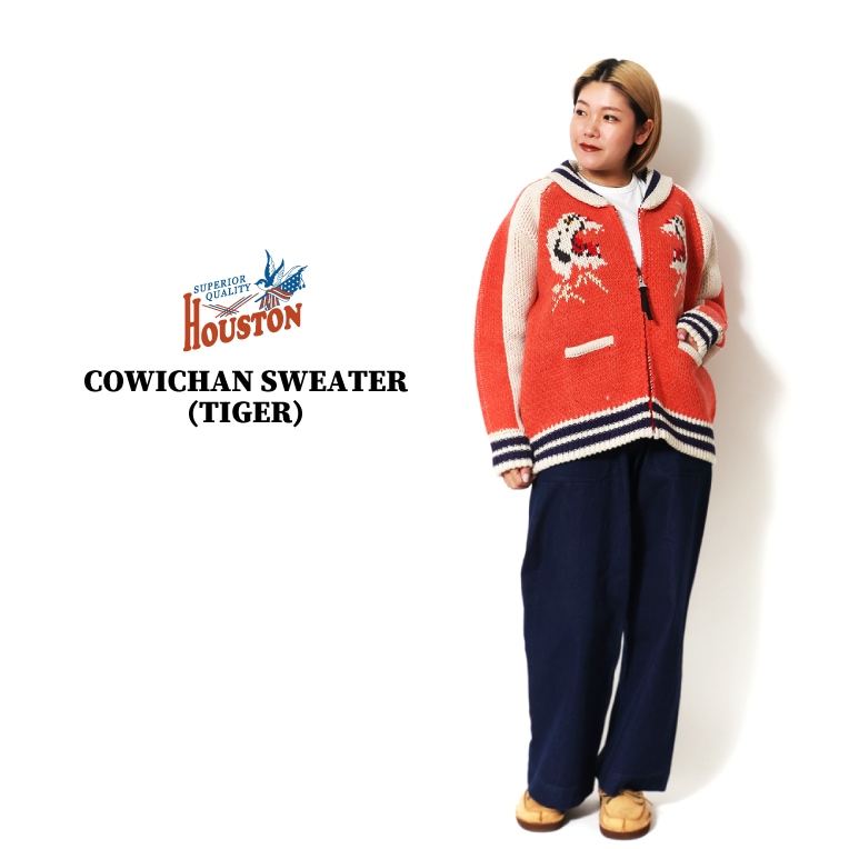 HOUSTON woman / ヒューストン ウーマン 2056W COWICHAN SWEATER (TIGER) / カウチンセーター -全2色- 