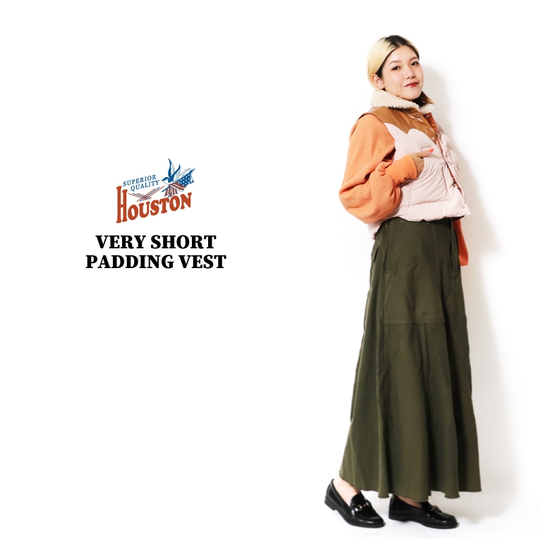 HOUSTON woman / ヒューストン ウーマン 5066W VERY SHORT PADDING VEST / ベリーショートパディングベスト -全3色- 