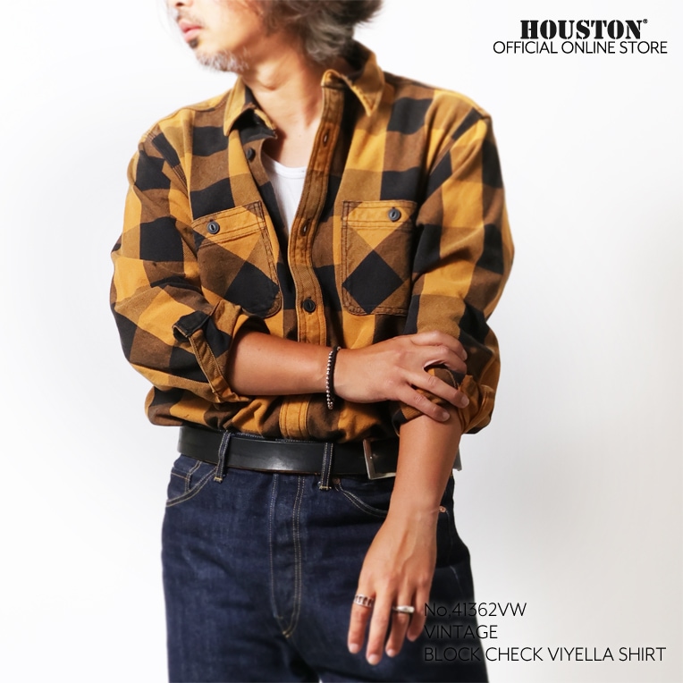 HOUSTON / ヒューストン 41362VW VINTAGE BLOCK CHECK VIYELLA SHIRT / ヴィンテージブロックチェックビエラシャツ -全5色-