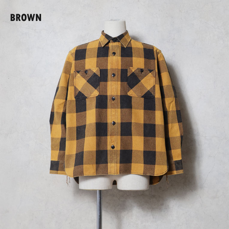 HOUSTON / ヒューストン 41362VW VINTAGE BLOCK CHECK VIYELLA SHIRT / ヴィンテージブロックチェックビエラシャツ -全5色-