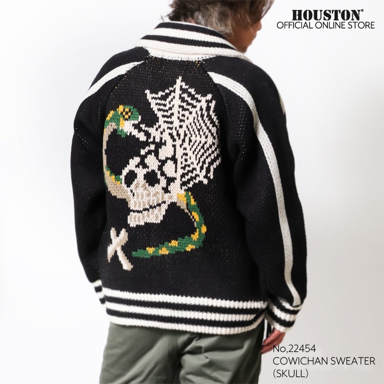 HOUSTON / ヒューストン 22454 COWICHAN SWEATER(SKULL) / カウチンセーター -全3色-