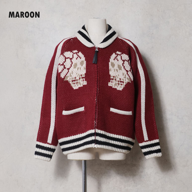 HOUSTON / ヒューストン 22454 COWICHAN SWEATER(SKULL) / カウチンセーター -全3色-