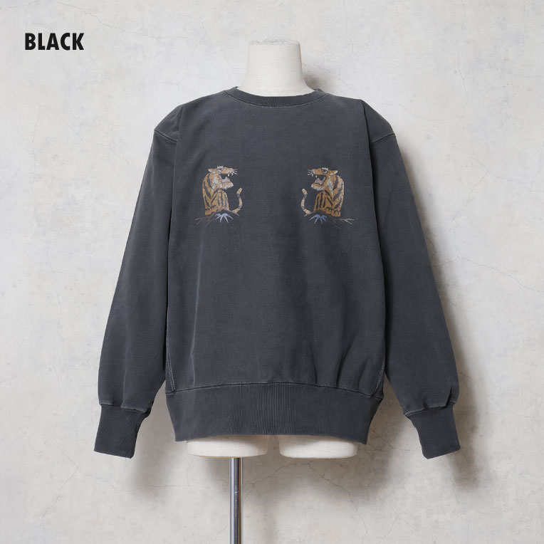 HOUSTON / ヒューストン 22462 PIGMENT R/W SWEAT SHIRT(TIGER) / ピグメントスウェットシャツ -全4色-