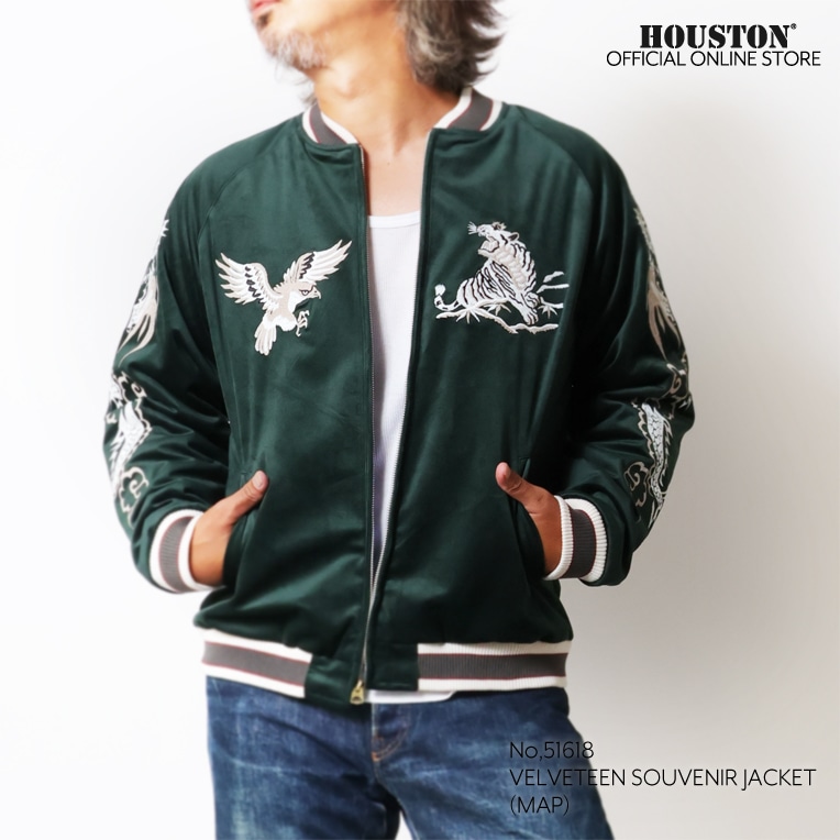 HOUSTON / ヒューストン 51618 VELVETEEN SOUVENIR JACKET (MAP) / 別珍スーベニアジャケット -全3色-