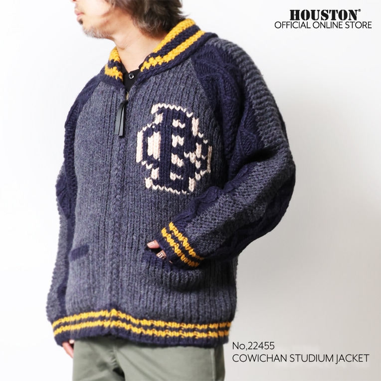 HOUSTON / ヒューストン 22456 COWICHAN STUDIUM JACKET / カウチンスタジアムジャケット -全2色-