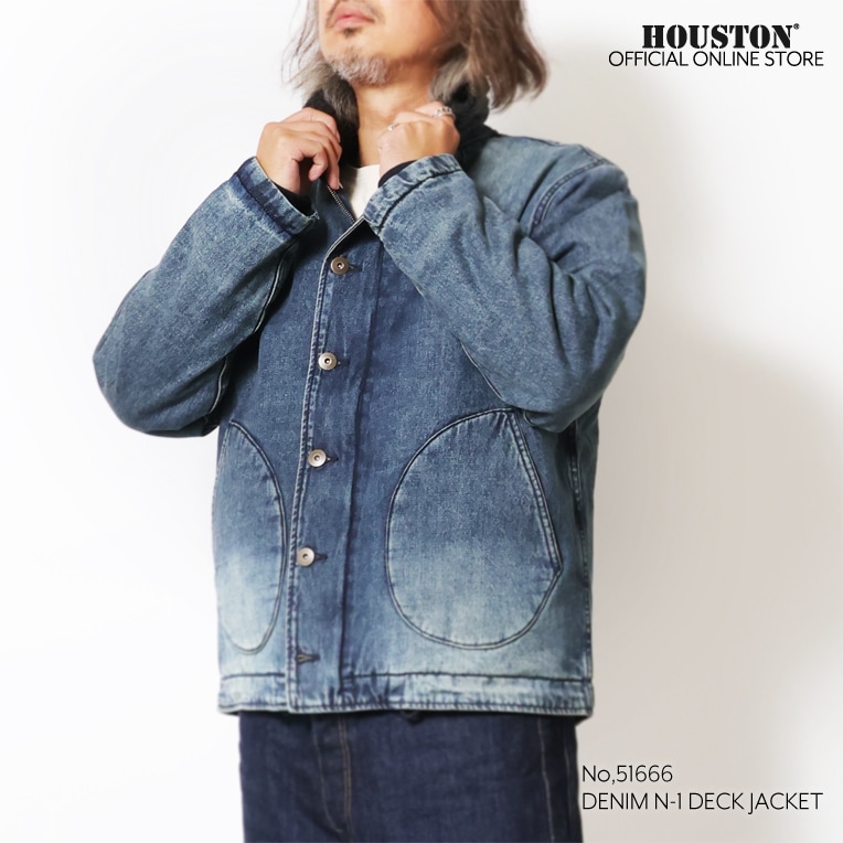 HOUSTON / ヒューストン 51666 DENIM N-1 DECK JACKET / デニムN-1
