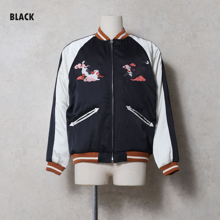 HOUSTON / ヒューストン 51614 RAYON SOUVENIR JACKET (百猫) / レーヨンスーベニアジャケット -全3色-