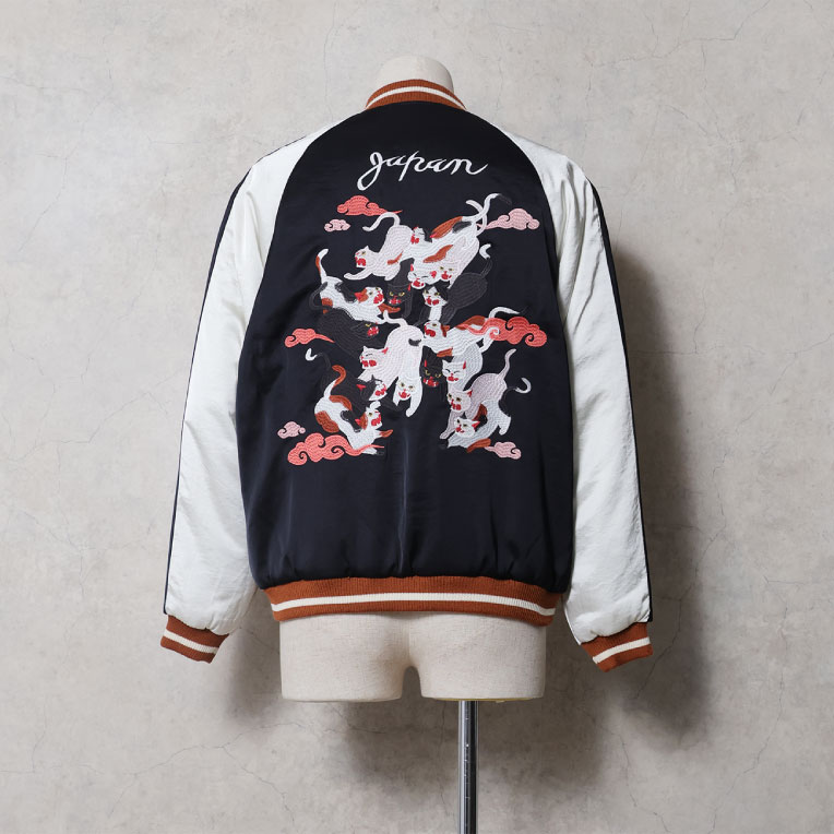 HOUSTON / ヒューストン 51614 RAYON SOUVENIR JACKET (百猫) / レーヨンスーベニアジャケット -全3色-