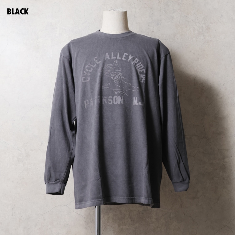 HOUSTON / ヒューストン 22474 PIGMENT PRINT L/S TEE(RIDER) / ピグメントプリント長袖Tシャツ -全3色-