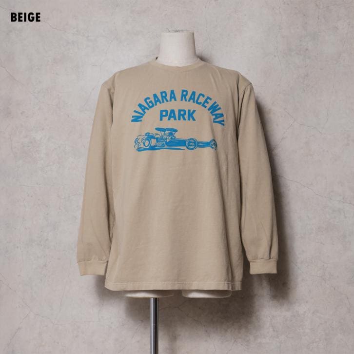HOUSTON / ヒューストン 22476 PIGMENT PRINT L/S TEE(NIAGARA) / ピグメントプリント長袖Tシャツ -全3色-