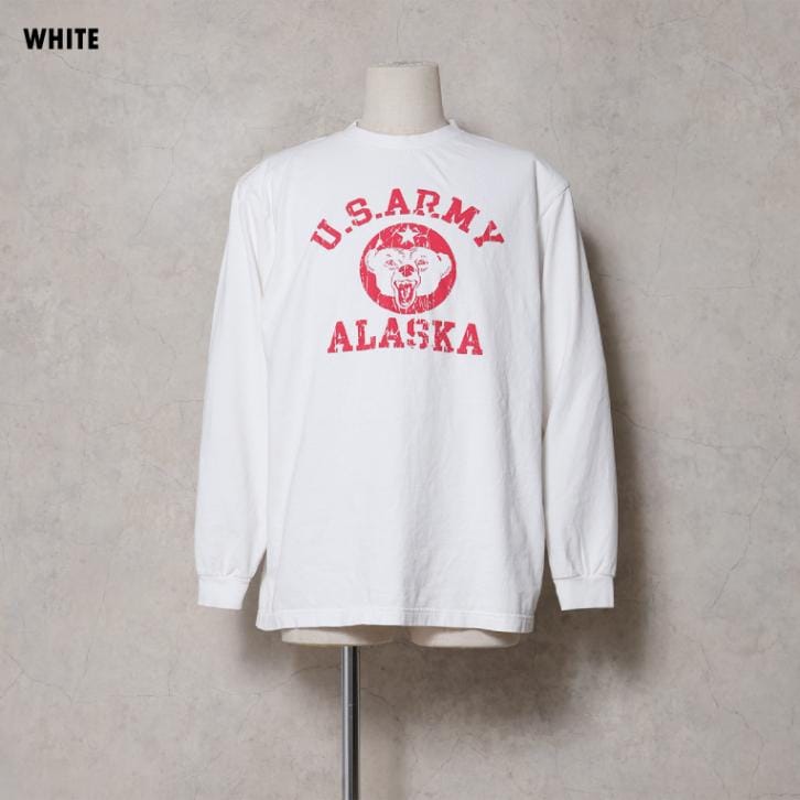 HOUSTON / ヒューストン 22477 PIGMENT PRINT L/S TEE(U.S.ARMY) / ピグメントプリント長袖Tシャツ -全3色-