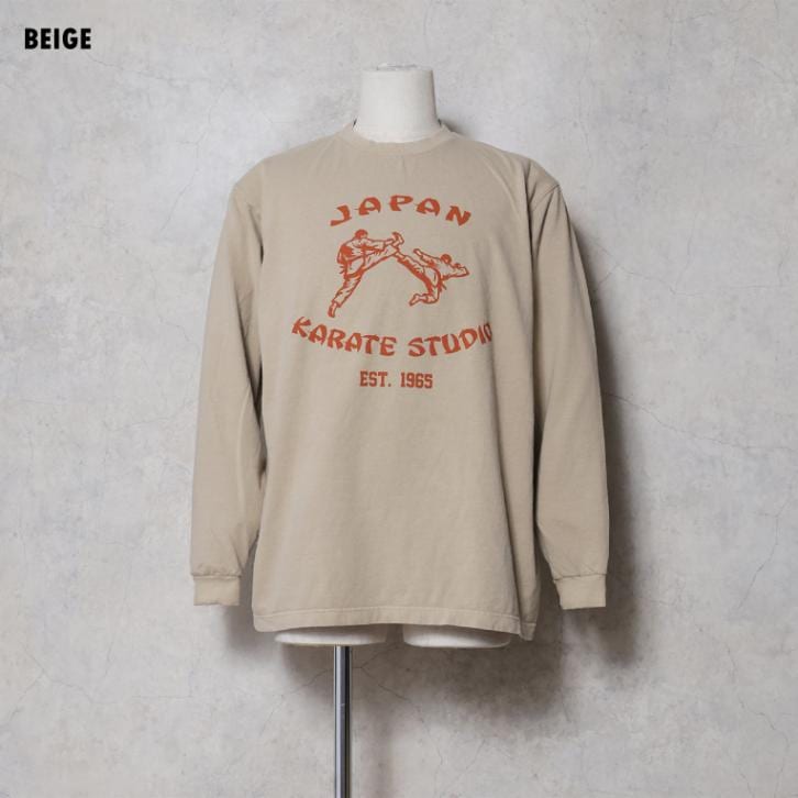 HOUSTON / ヒューストン 22478 PIGMENT PRINT L/S TEE(KARATE) / ピグメントプリント長袖Tシャツ -全3色-