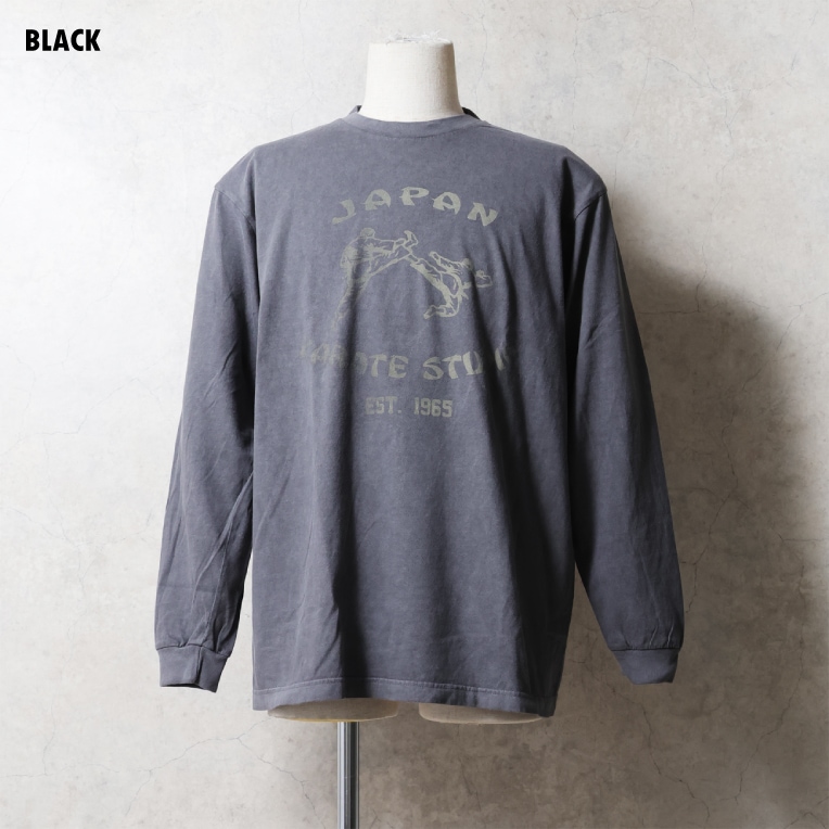 HOUSTON / ヒューストン 22478 PIGMENT PRINT L/S TEE(KARATE) / ピグメントプリント長袖Tシャツ -全3色-