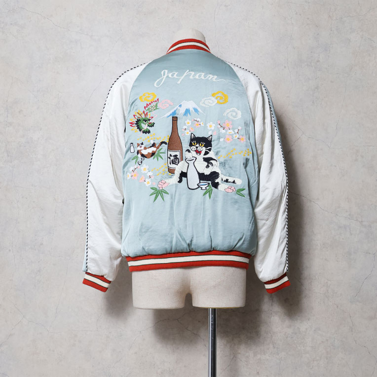 HOUSTON / ヒューストン 51630 RAYON SOUVENIR JACKET (DRUNK CATS) / レーヨンスーベニアジャケット -全3色- 