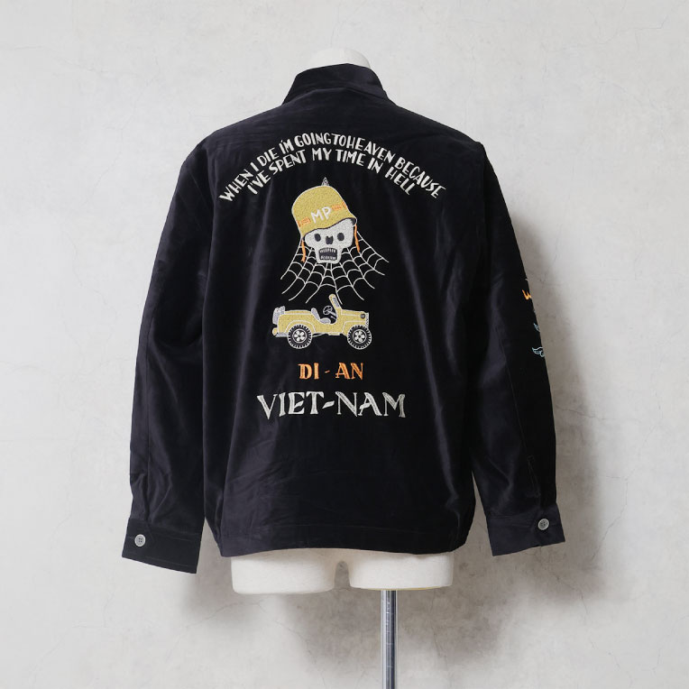 HOUSTON  / ヒューストン 51641 VELVETEEN VIETNAM JACKET (SKULL) / 別珍ベトナムジャケット -全3色-