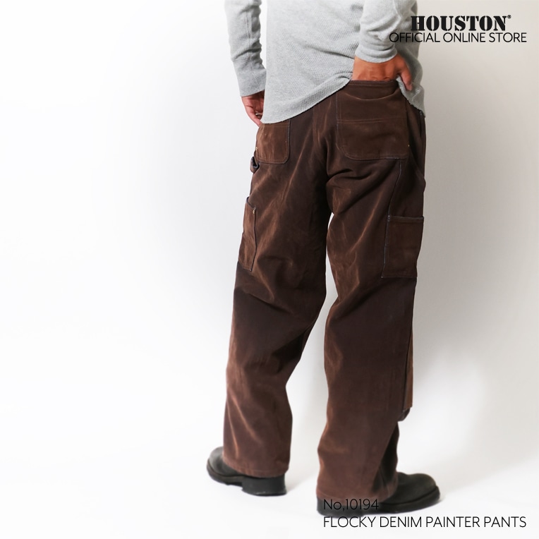 HOUSTON / ヒューストン 10194 FLOCKY DENIM PAINTER PANTS / フロッキーデニムペインターパンツ -全2色-